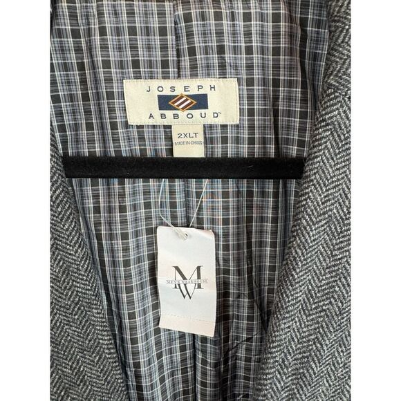 JOSEPH ABBOUD gray herringbone wool blend mens suit jacket blazer 2XLT NWT - Picture 3 of 14